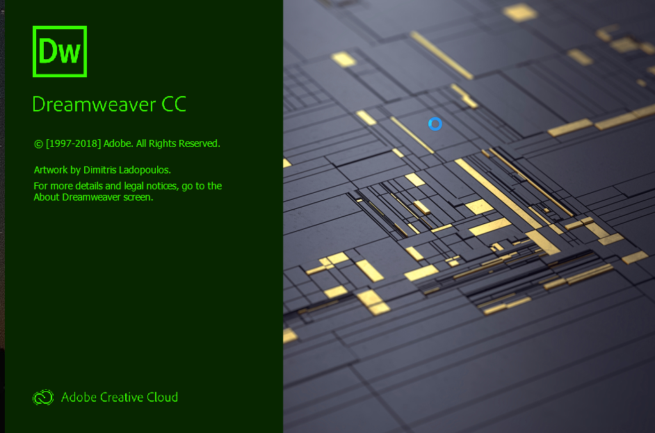 Dreamweaver CC opening window.