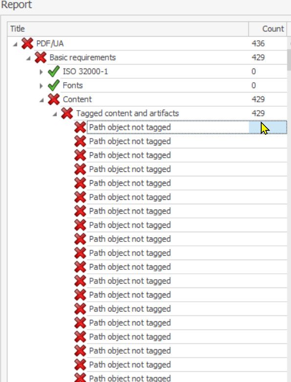 PAC3 report with 429 fails: PDF/UA > Basic Req. > Content > Tagged content & artifacts > Path object not tagged.